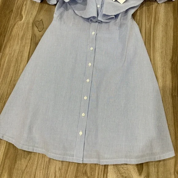 NWT Beautiful and feminine A-Line Sugar+Lips Light Blue Off-Shoulder Dress Sz S - Picture 14 of 16
